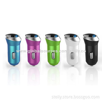 OEM Best Quality USB In-car Charger for iPhone/iPad, CE/RoHS/FCC Certified, with Fireproofing ShellNew